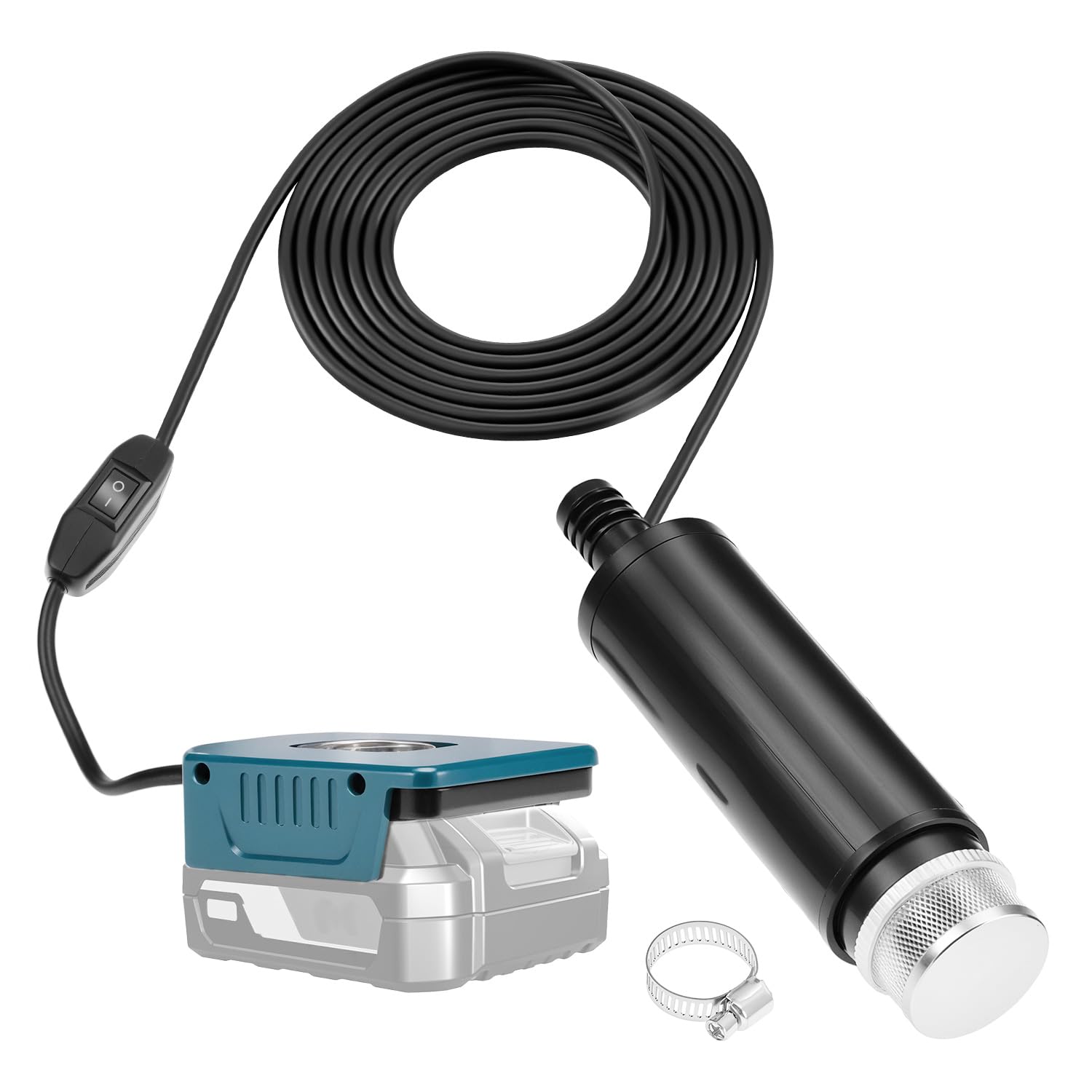 QWORK® Submersible Water Pump, 120W Portable Transfer Pump with 16ft Cord, Intended for Makita 18V Battery (Battery Not Included)