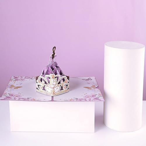 Miniatura 4 de Rotel Tarjeta de quinceañera, tarjeta de cumpleaños número 15 para regalos de quinceañera, tarjetas para quinceañeras de 15 años, número 15 centro