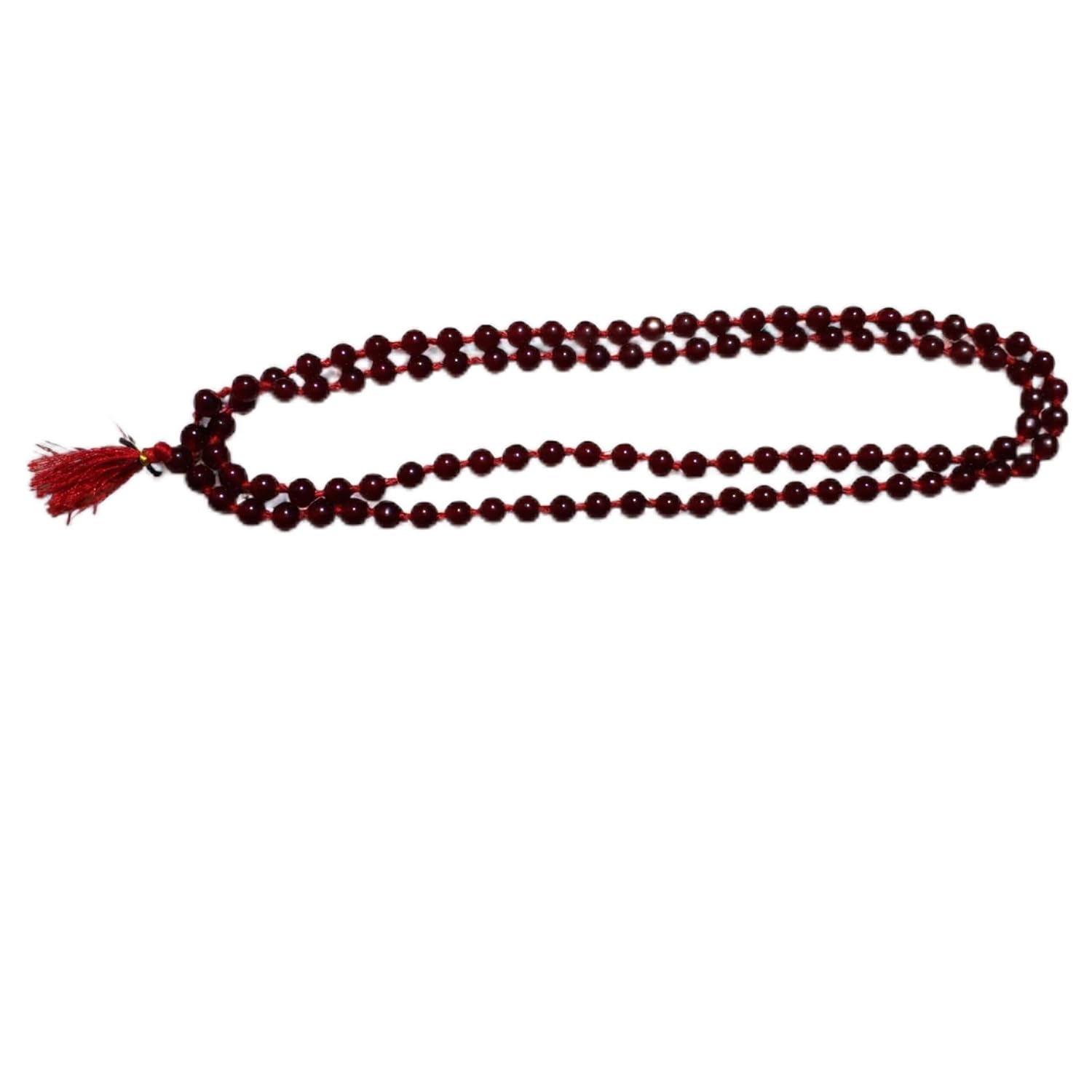 8mm Knotted Red Agate Japa Mala for Meditation & Chanting | 108 Beads Rosary for Spiritual Healing, Prayer, and Yoga | Natural Gemstone Mala for Men & Women | Hindu Buddhist...
