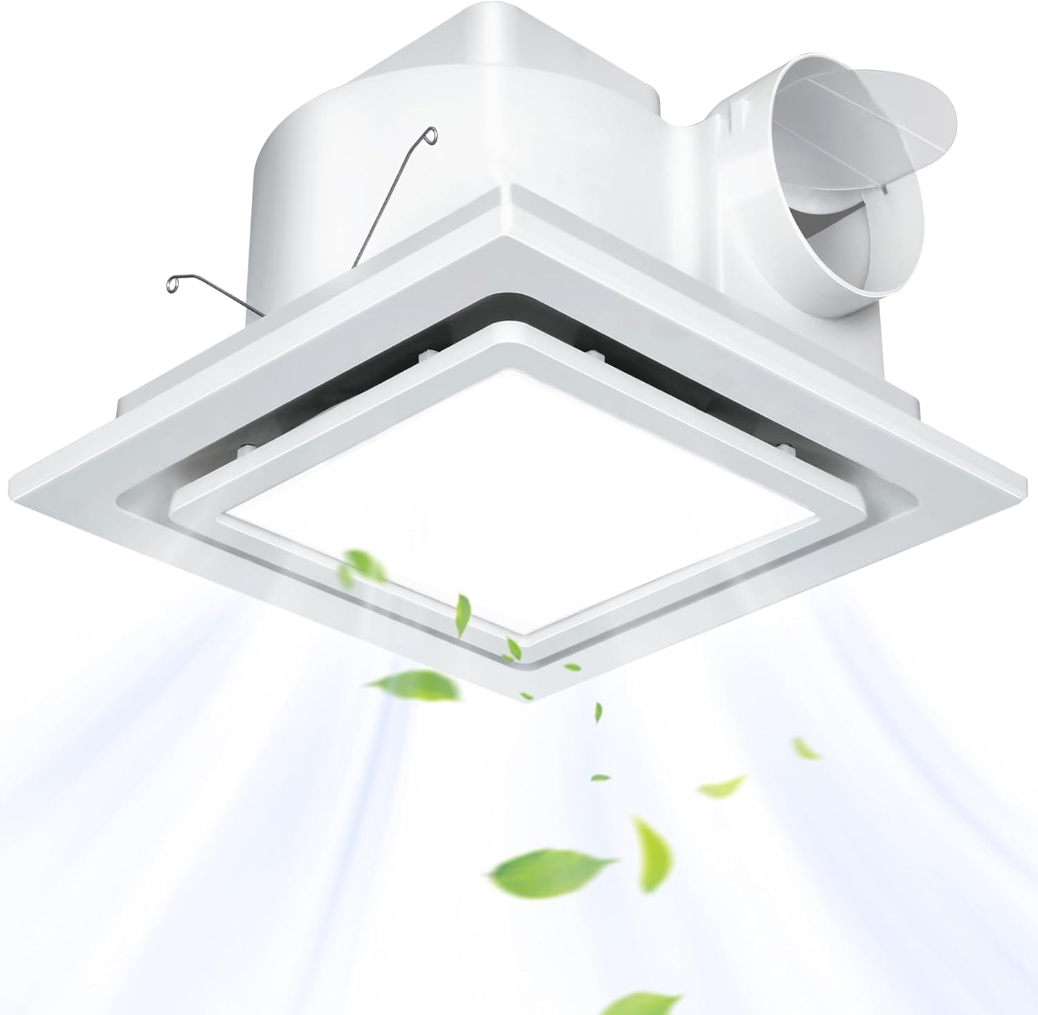 Bathroom Exhaust Fan with Light 11.8IN, Bathroom Fan with 12W 6000K LED Light Combo, 141CFM 1.0Sones Low Noise Bathroom Ventilation Fan for Home/Bath/Office/Hotel
