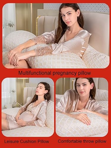 Miniatura 3 de Almohada de embarazo con almohada de memoria, almohada corporal en forma de U para mujeres embarazadas para ayudar a dormir, con funda de algodón