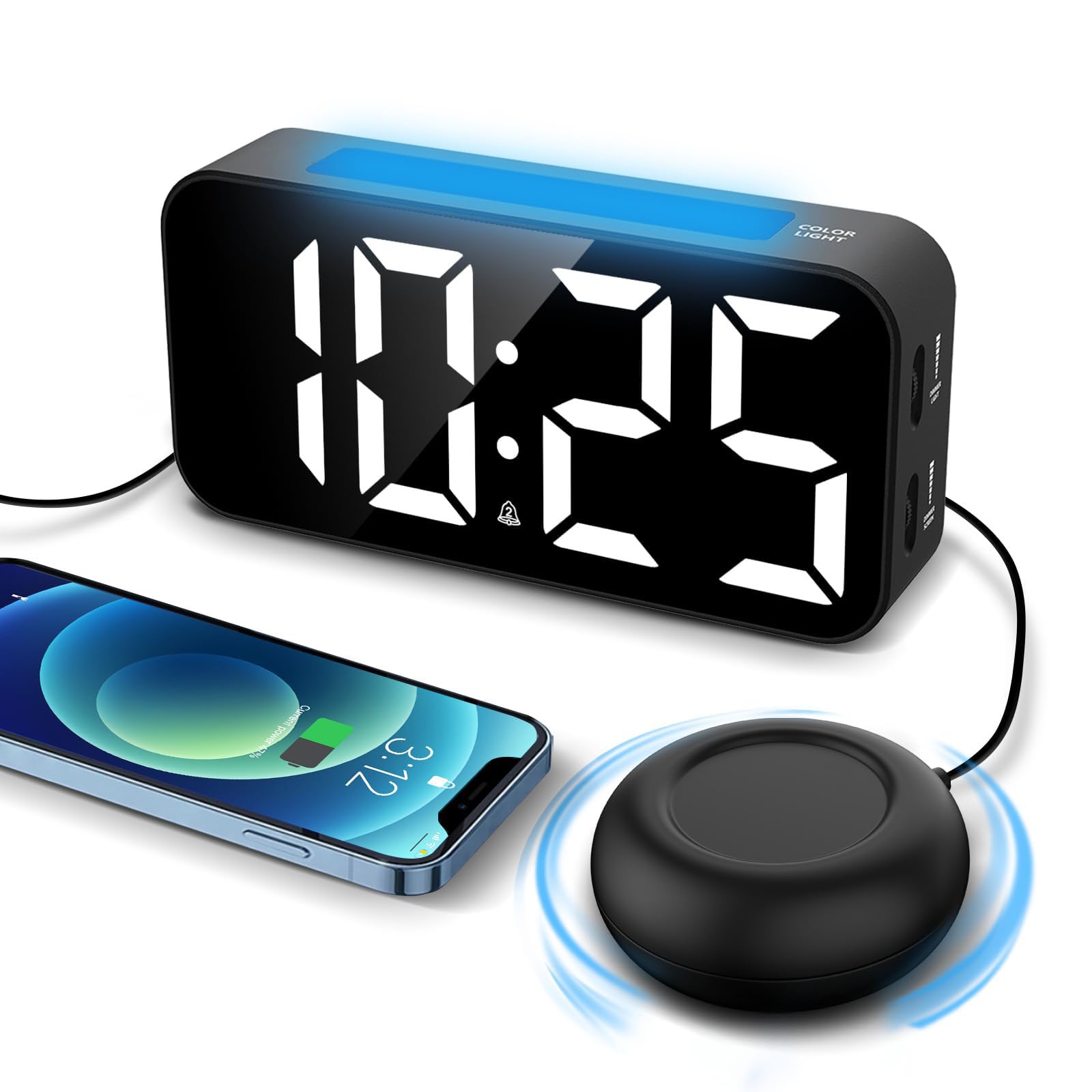 Topski Alarm Clocks for Heavy Sleepers, Vibrating Alarm