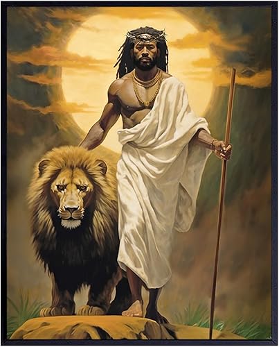 African American Art, Jesus Poster for Black Man - Inspiring Christian Gifts for African Americans, Black Men, Black women - Religious Wall Art -