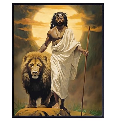 African American Art, Jesus Poster for Black Man - Inspiring Christian Gifts for African Americans, Black Men, Black women - Religious Wall Art -