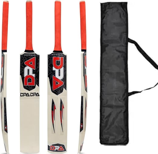 Poplar Willow Cricket Bat Wooden Cricket Bat for Tennis Ball & Leather Ball Lightweight Durable Strong Bat Comfortable Gri