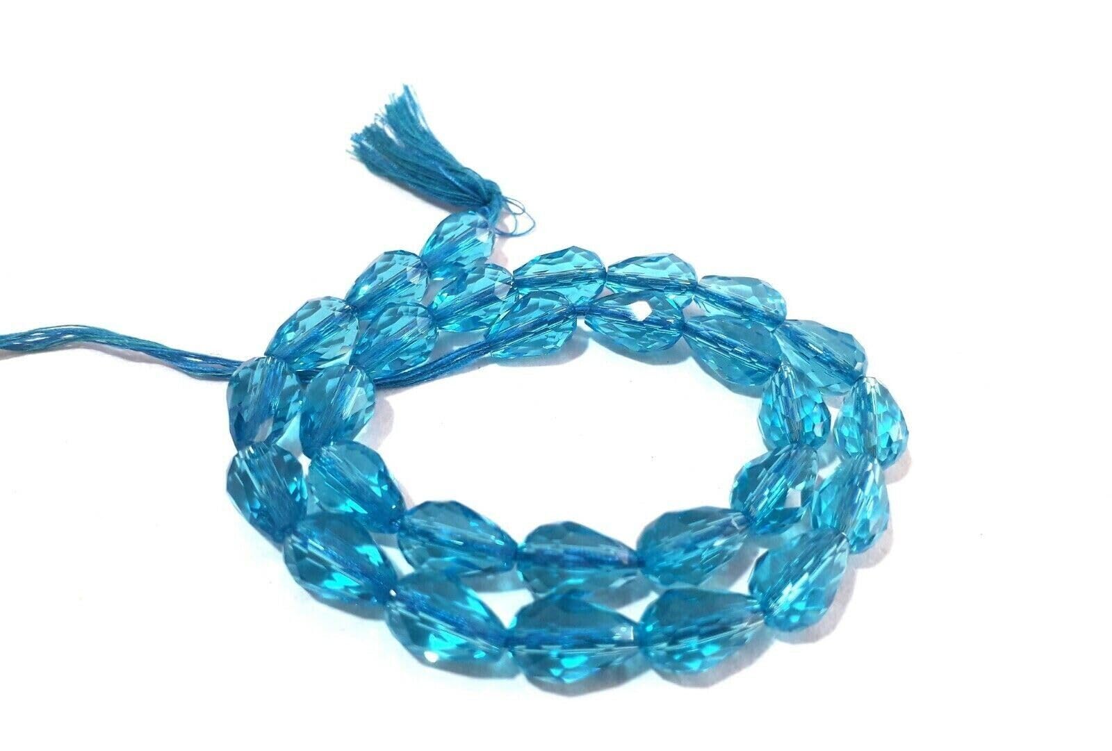 Hydro quartz bleu suisse perles à facettes 8 x 12 mm d'exception