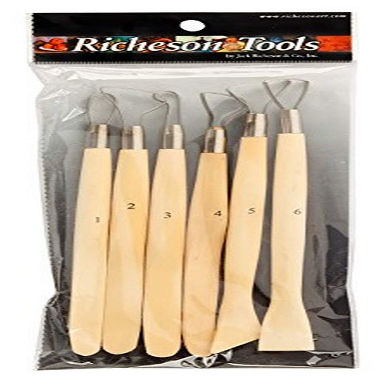 Kit ruban Jack Richeson 210507 outil de sculpture argile et poterie 6 pièces 20,3 cm