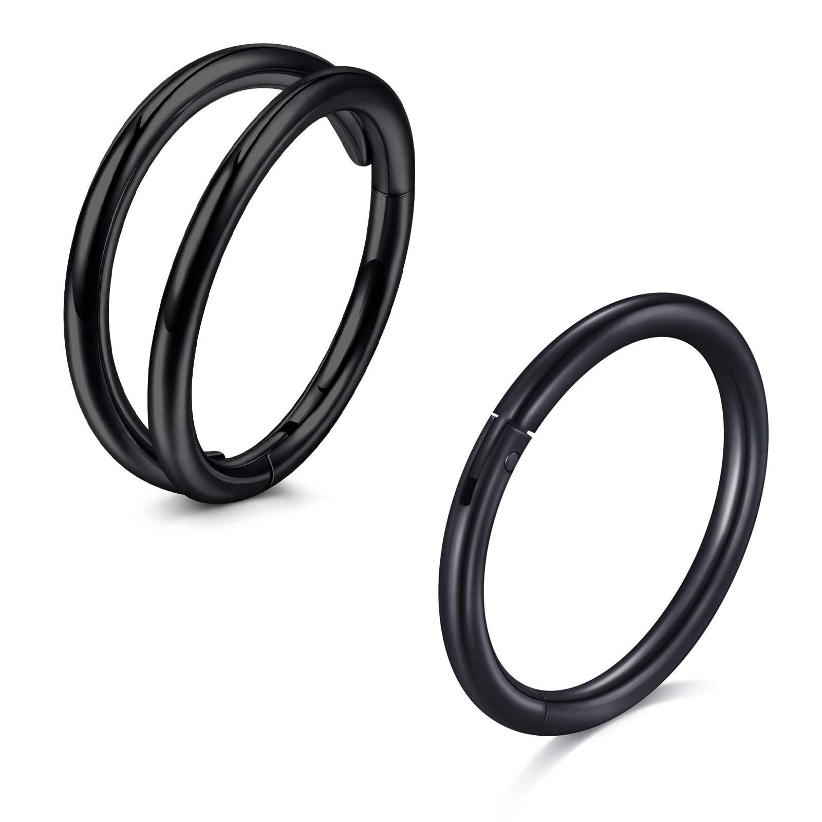 MODRSA Piercing Nariz Aro Hinged Clicker Septum Anillo 316L Acero Quirúrgico Piercing Conch Helix Cartílago Nariz Pendiente Hoop para Mujer