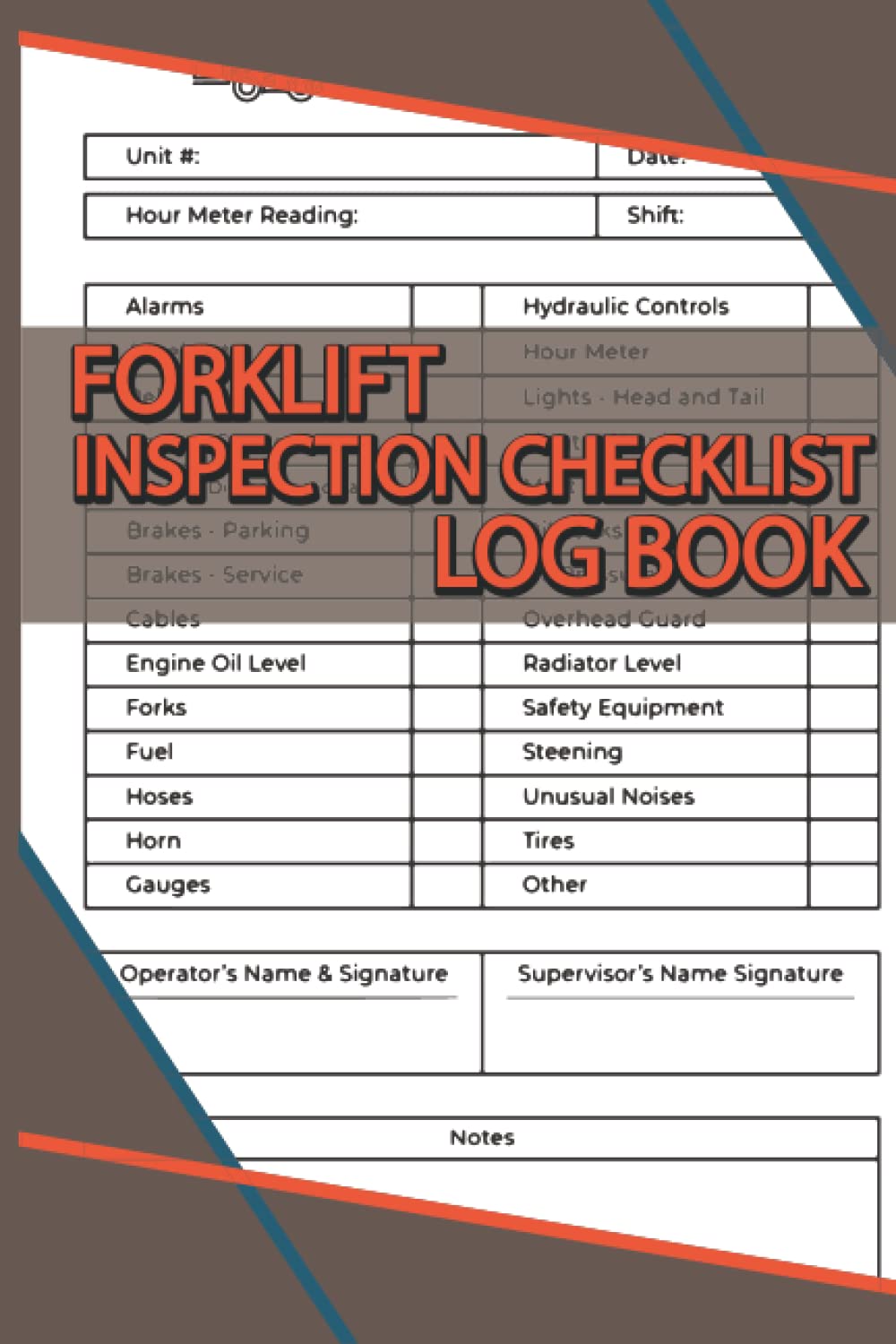 Forklift Inspection Checklist Log Book Osha Forklift Regulations