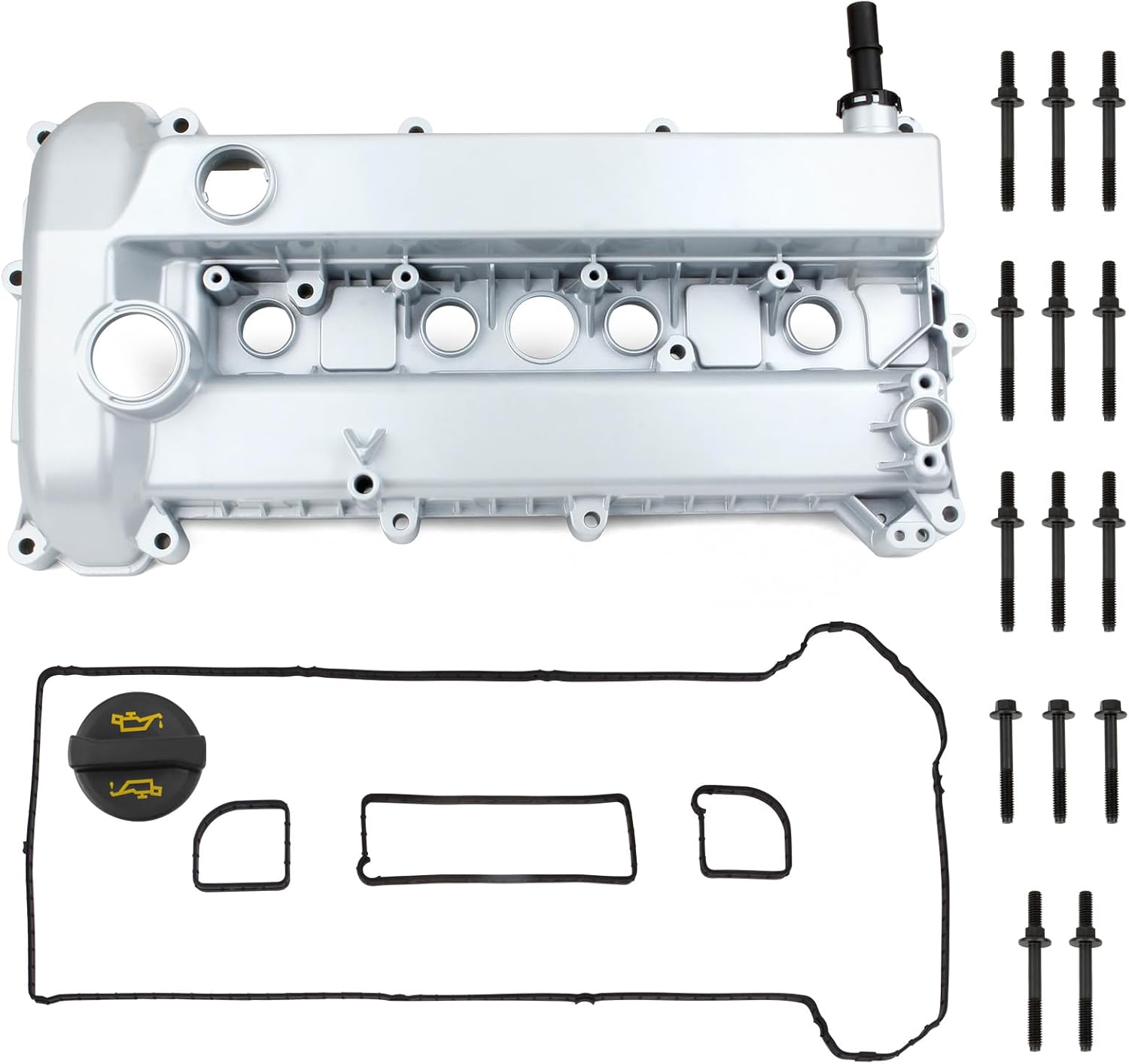 Aluminum Engine Valve Cover Compatible with 2006-2009 Mazda 6 i Ford Fusion Mercury Milan Lincoln MKZ Zephyr 2.3L L4 - Gas