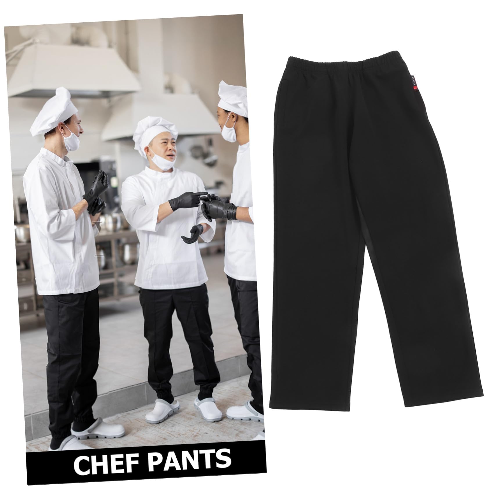 Happyyami Pantaloni Chef XL in Traspirante Resistente Macchie per e Elasticizzata con Laccio per Comfort e Facilità