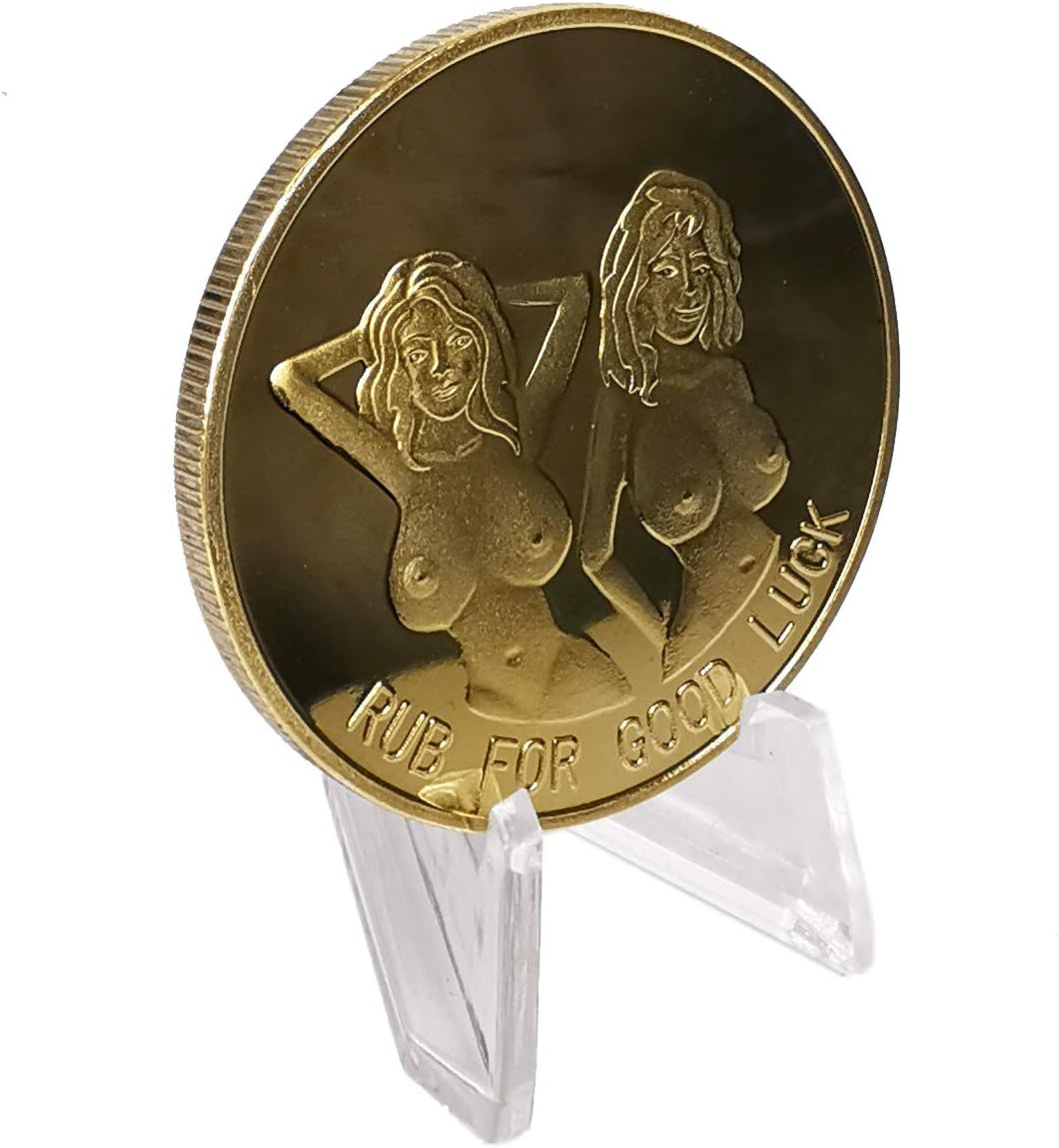 Good Luck Challenge Coin Gift for Men, Husband, Boyfriend, Family Joke (RUB for Good Luck)