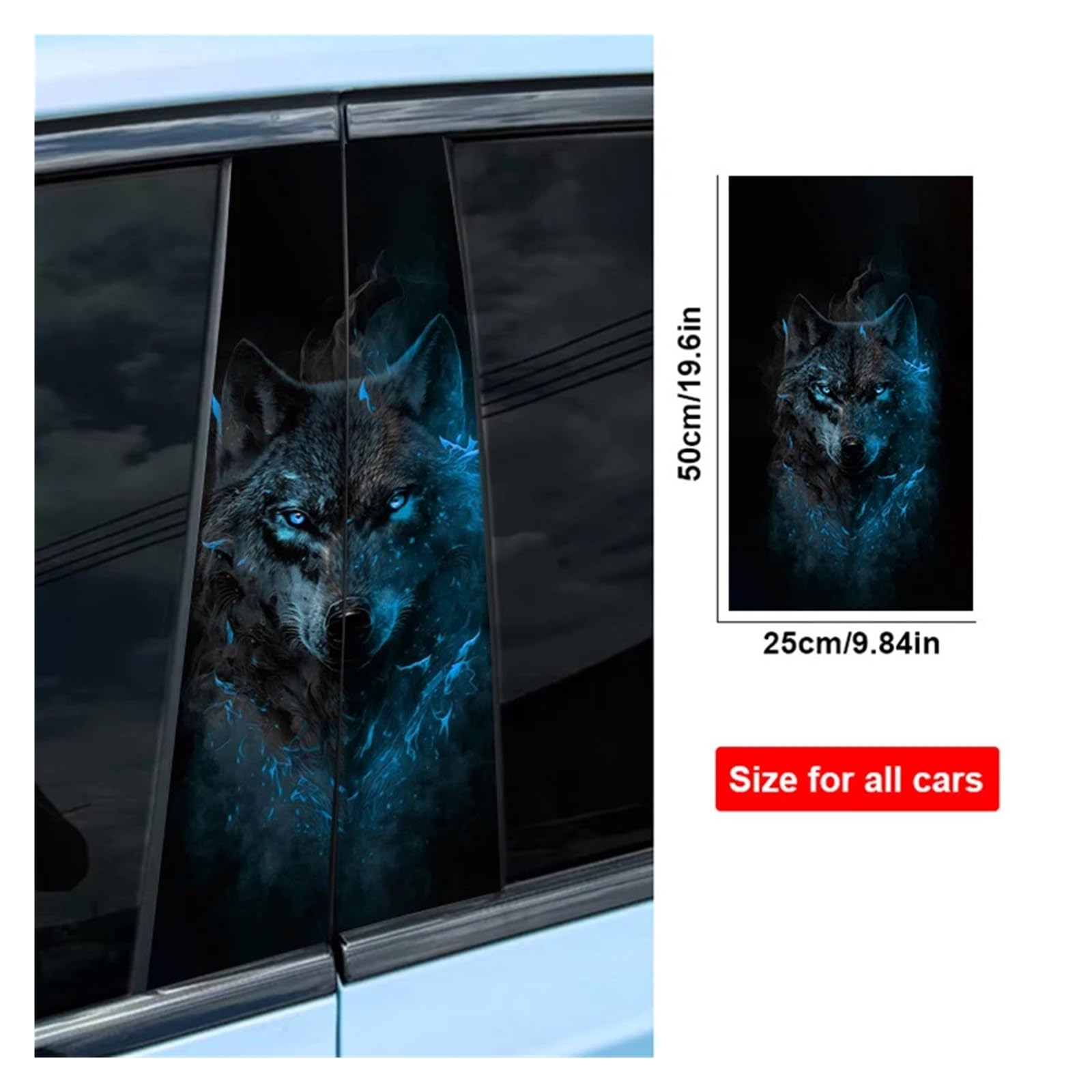 6 set di adesivi for montanti B for auto con animali, adesivi decorativi for montanti delle portiere delle auto, adesivi in ​​vinile impermeabili fai da te(6Sets A-330 style9)