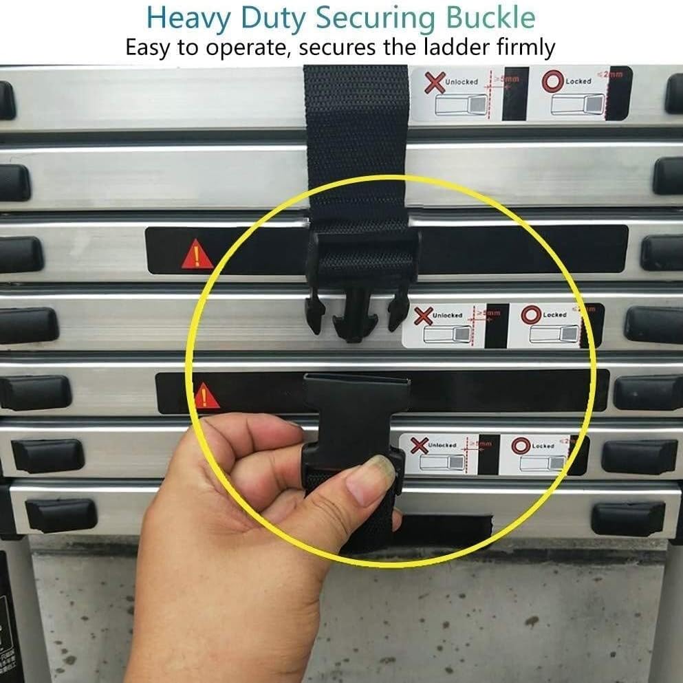 Miniatura 7 de Lightweight Foldable Portable 330lbs Capacity Aluminum Telescoping Ladder with Locking Mechanism Multi Purpose Telescopic Extension Ladder for