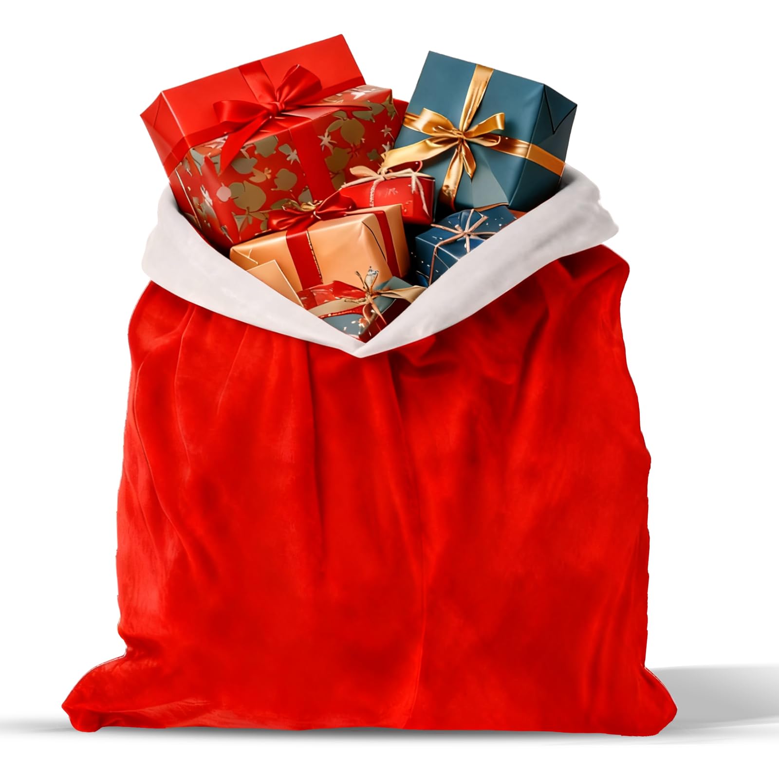 Santa Sacks Large,70 x 110cm Large Christmas Velvet Gift Bags with Drawstring,Big Xmas Sack for Presents, Stocking Toys