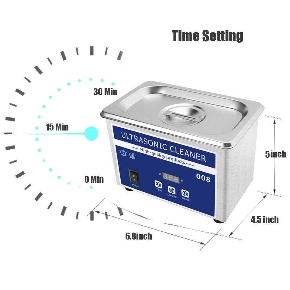 Fayelong Limpiador por ultrasonidos Cleaner Transductor Calefactor Limpiador Limpiador Limpiador + Bandeja Inox