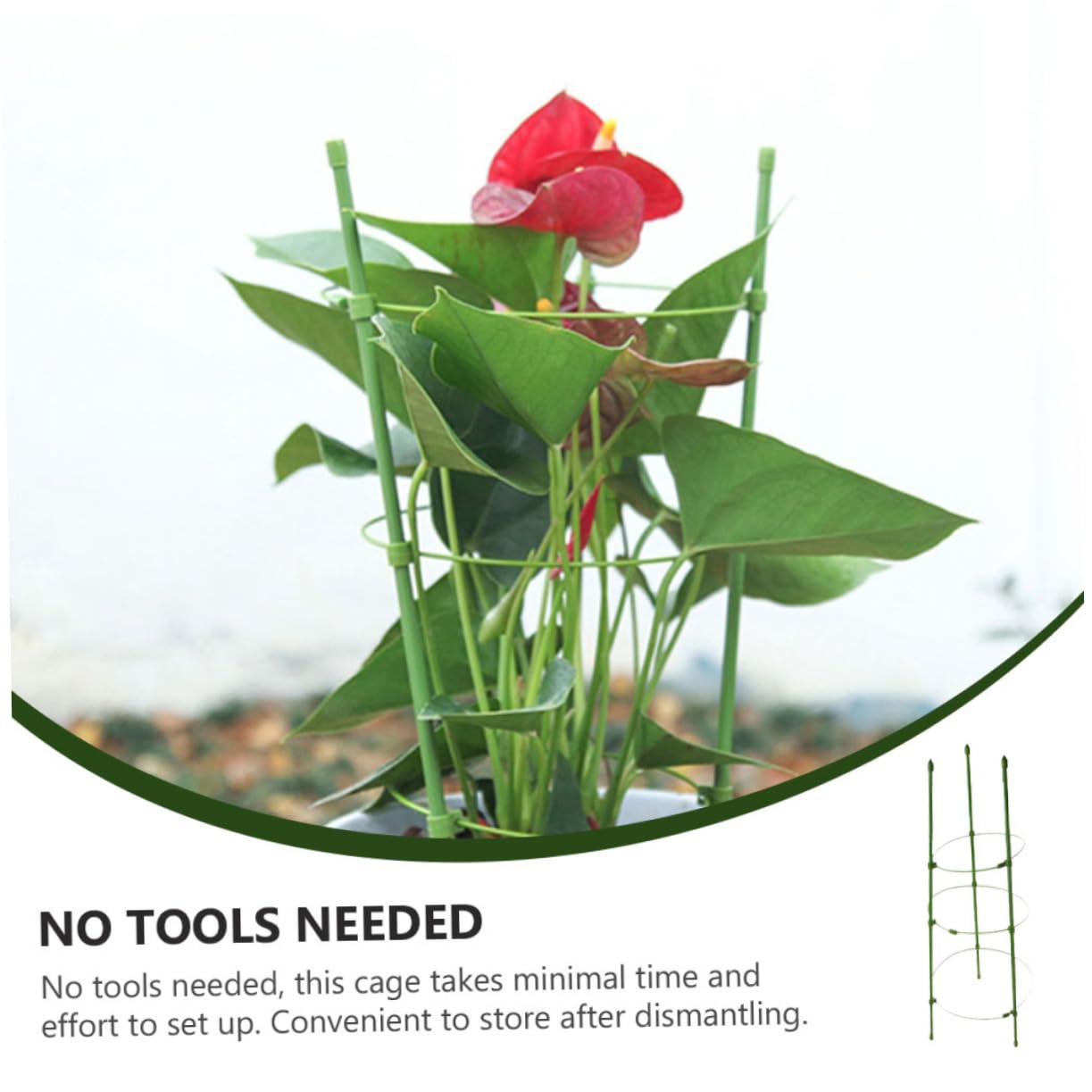 3ensembles Cages à Plastifié Supports pour Plantes Grimpantes Treillis Durable Et Aux Intempéries pour Légumes Et Fleurs