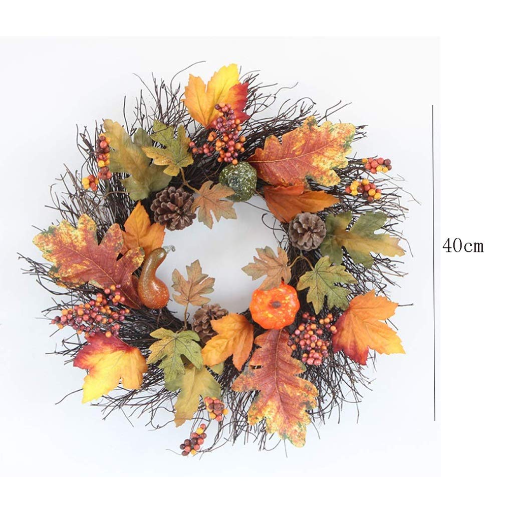 Couronne de Bienvenue Fête de la moisson à la Main américaine blé Oreilles Garland Pendentifs Accueil Thanksgiving Décorations Mise en Page Couronne d'eucalyptus Artificielle