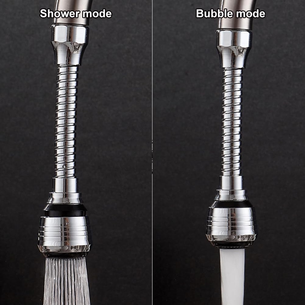 Aireador de Grifo de 360 ​​Grados,Aireador Grifo Cocina Giratorio 360°, Aireador de Grifos de Cocina,Extensor de Grifo Móvil para Fregadero,Ajustable 2 Modos Salida Agua