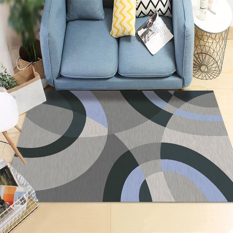 Tapis moderne géométrique antidérapant et doux pour le salon ou le bureau