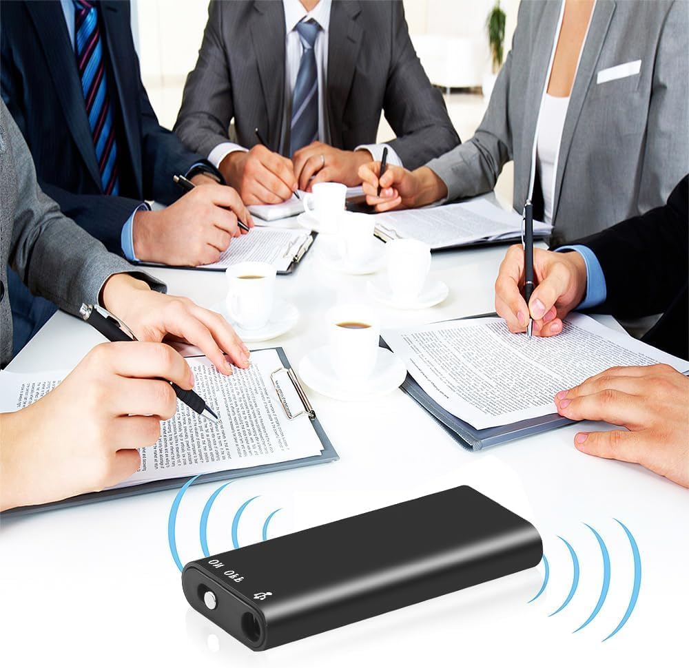 Registratore vocale da 32 GB, mini registratore audio con cancellazione del rumore, registratore audio con funzione di cancellazione, mini registratore vocale digitale, registratore audio per