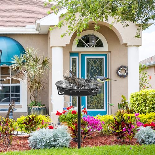 Yalinka US-QY20230207-01 28In Freestanding Birdbaths Bowl Outdoor, Free Standing Garden Bird Bath Bird Feeder Bowl thumb #7