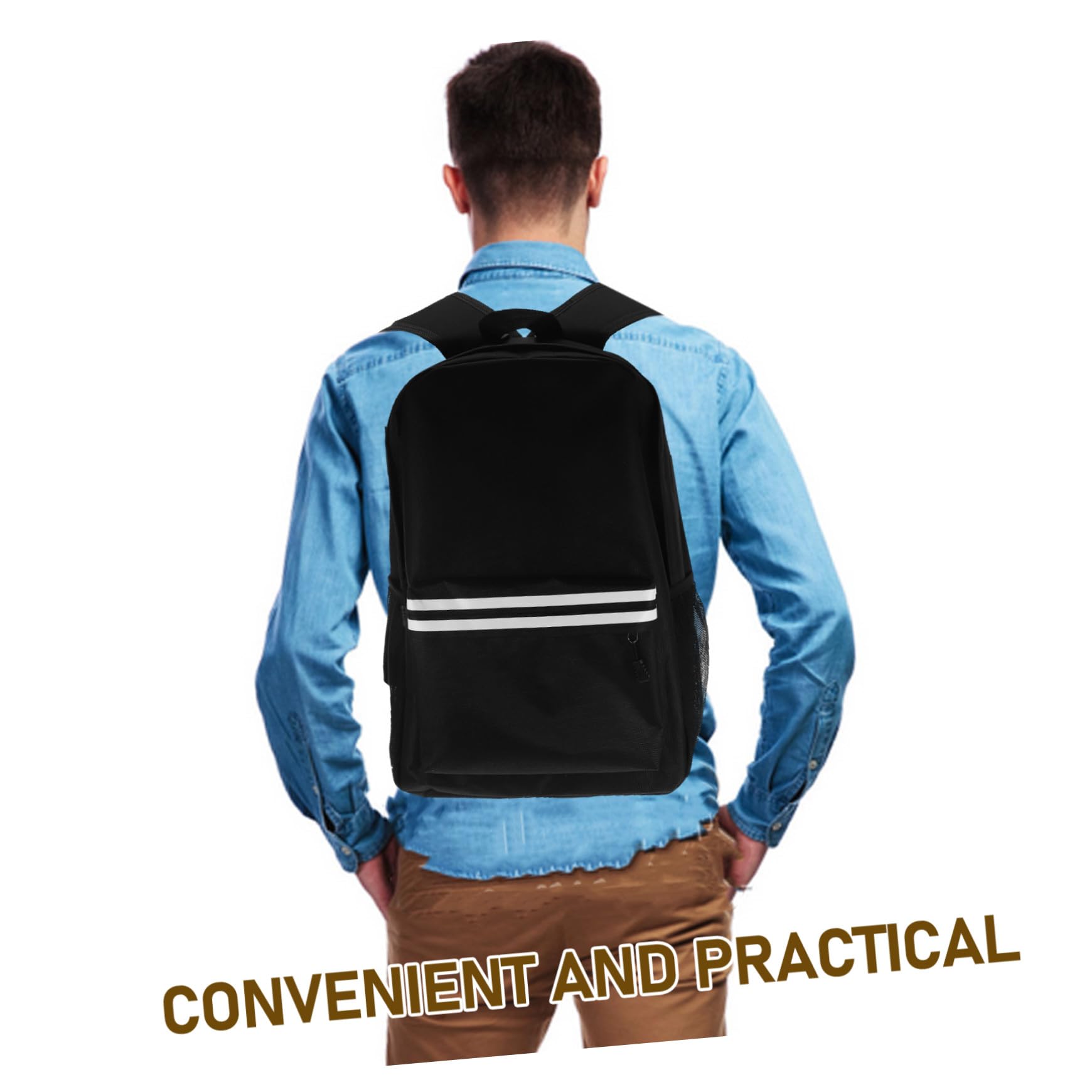Mochila para Portátil para Hombre Negra de Tela Oxford