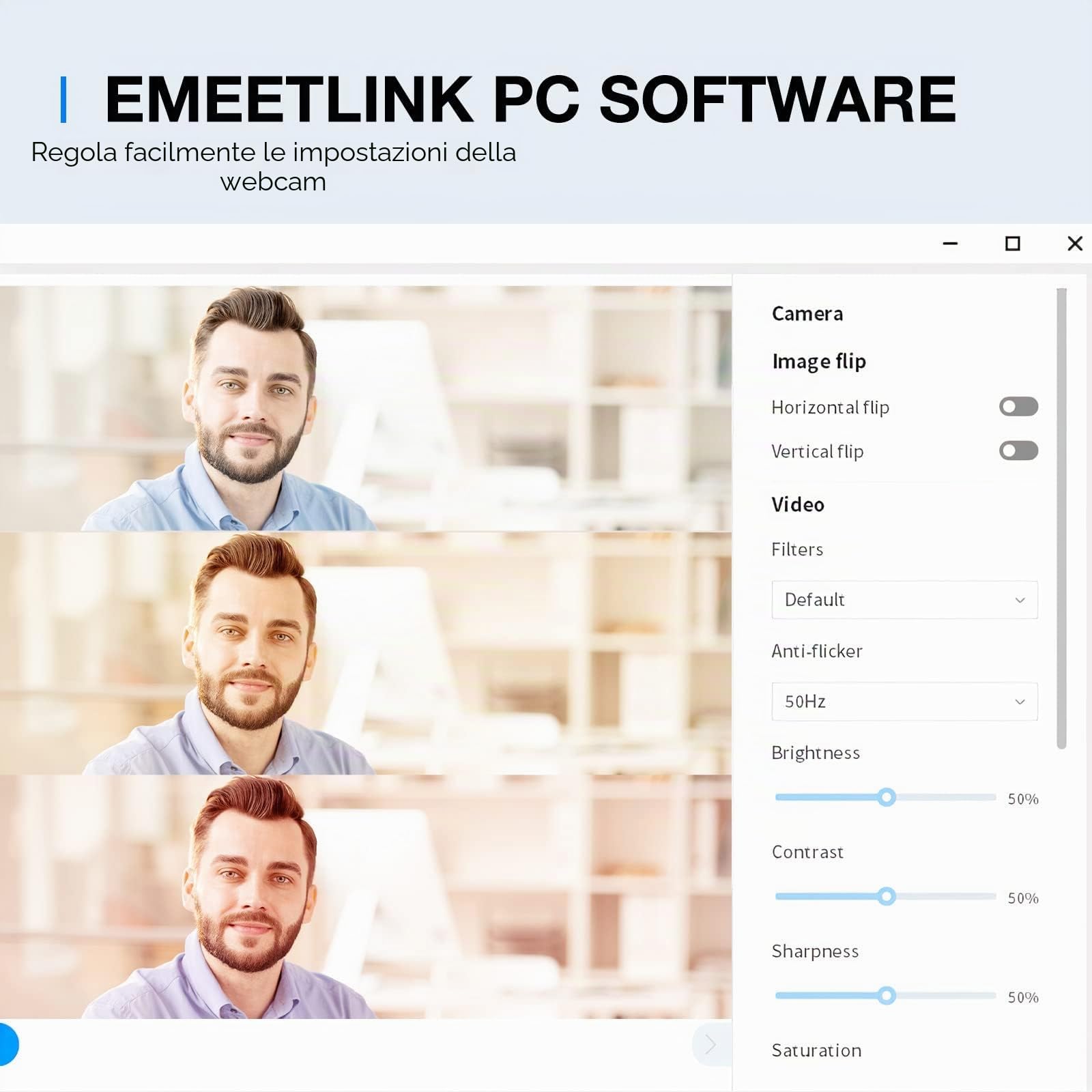 EMEET Webcam C960 2K, webcam QHD con copriobiettivo e doppio microfono, autofocus PDAF, telecamera streaming 70° con correzione automatica della luce, per Zoom/Skype/YouTube, Linux, Win10, Mac OS