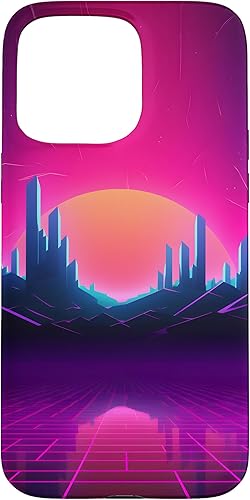 Miniatura 30 de Funda para iPhone 15 Synthwave City Retrowave 80s Vaporwave