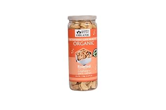 Blessfull Healing Organic Natural, Vegan Garlic Roasted Halves/Pieces Cashew Nuts Crunchy Kaju 150 Gram