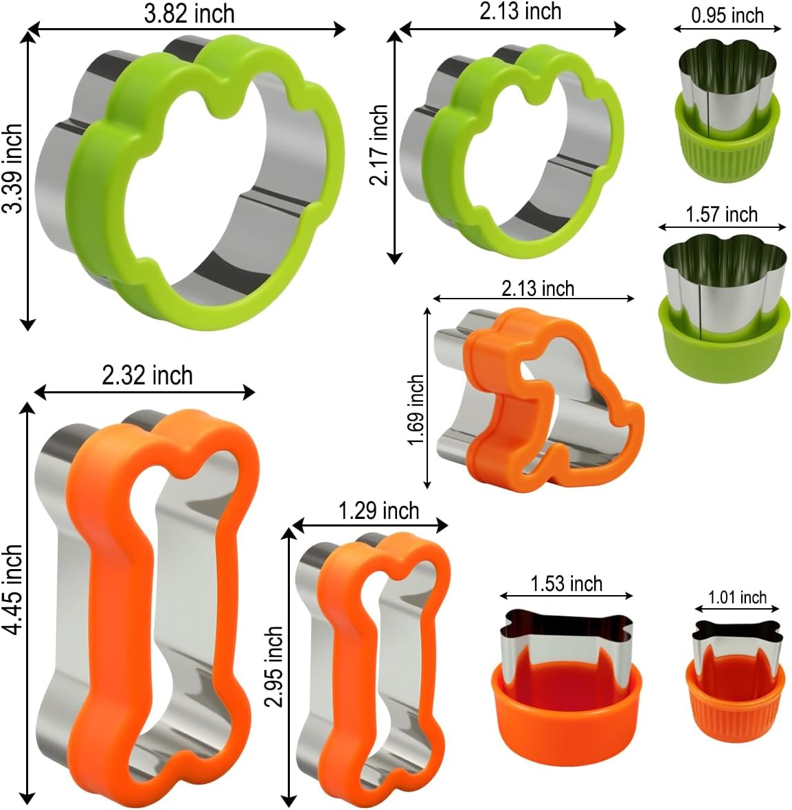 Dog Cookie Cutter Set, 9 Pieces - Bone, Paw Print, Puppy Shape Cookie Mold, Stainless Steel Dog Treats Biscuit Cutters with Plastic Cover, Assorted Sizes - Image 5