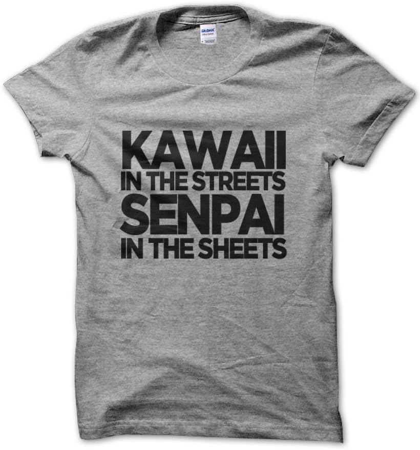 Clique Clothing Men's Kawaii In The Streets Senpai In The Sheets T-Shirt Large Grey