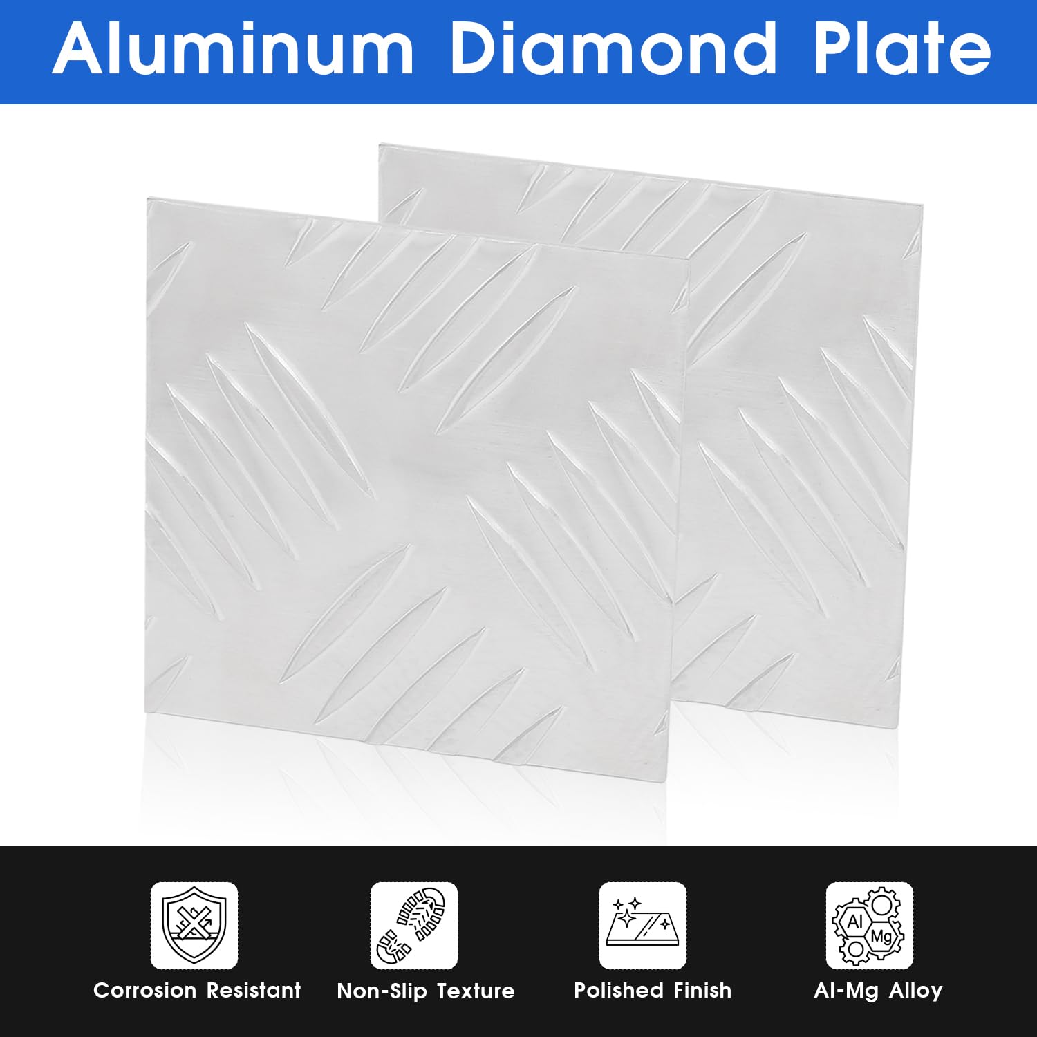 Aluminum Diamond Plate Sheet - 16" x 16" -4 Aluminum Diamond Plate Sheet - 16" x 16" -4