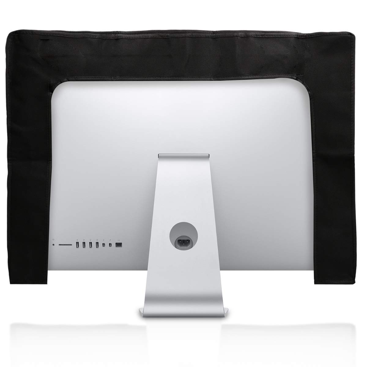 kwmobile Housse écran ordinateur compatible avec 27-28" moniteur - Protection d'écran PC - blanc-noir