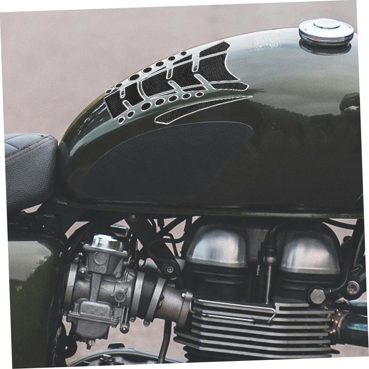 VOSAREA 2pcs Motorcycle Tank Covers Gas Cap Sticker Fuel Tank Decal Easy DIY Install Multiple Styles