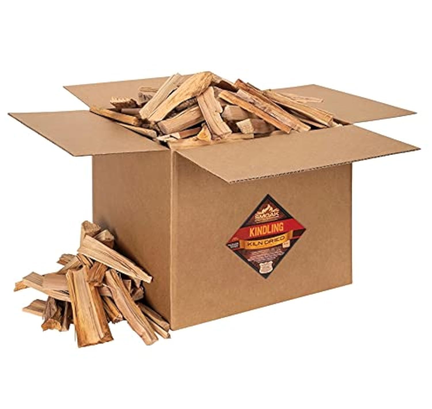 Smoak Firewood - Kiln Dried Premium USDA Certified Mixed Hardwood Kindling - Rough Cut (8in Pieces) 18-22lbs
