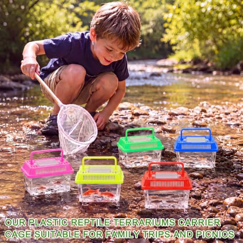 Image of LemonRoad 15 Pcs Plastic Reptile Terrariums,Classic,7x4.3x4.3 Inch