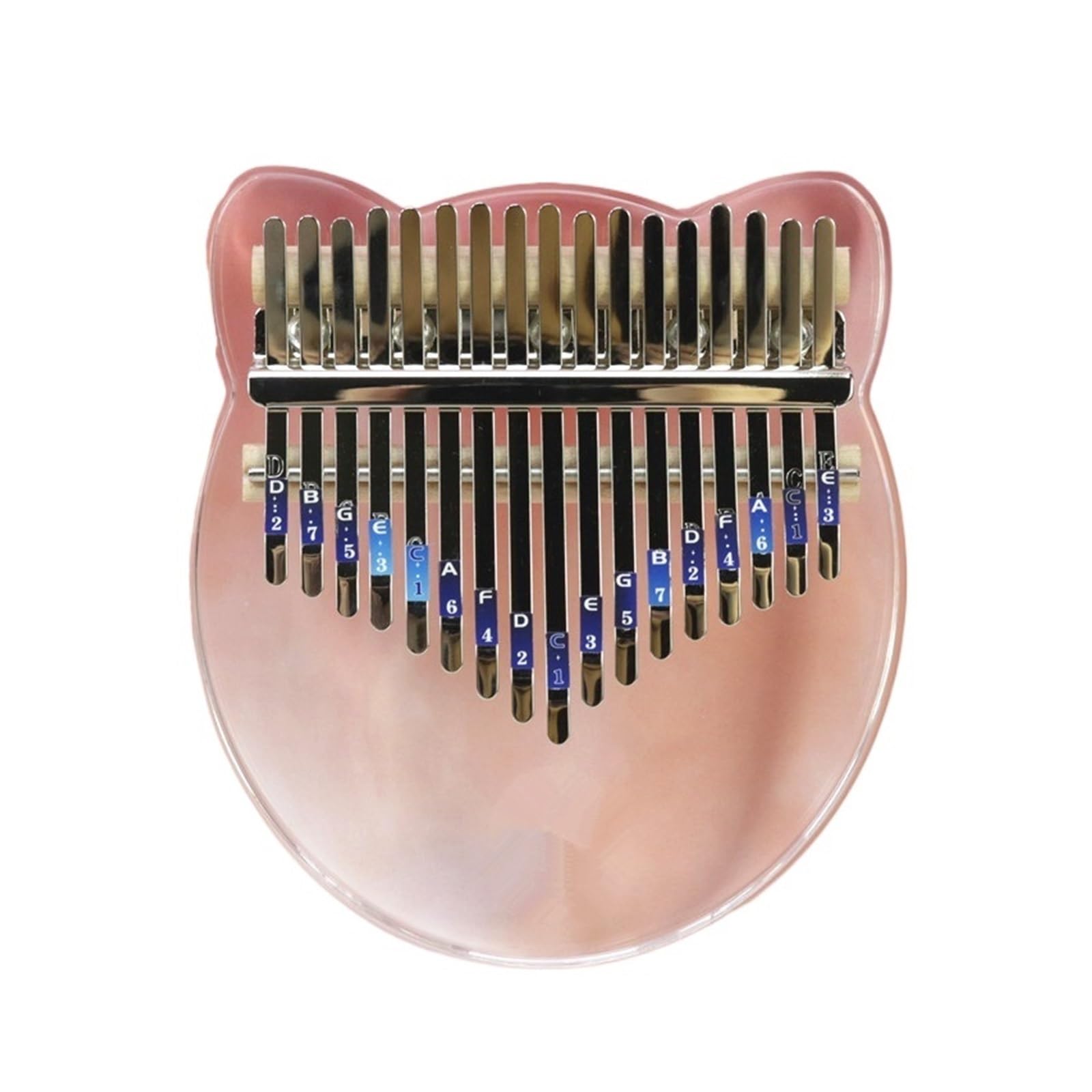 Kalimba 17-tonowy przezroczysty akrylowy kolorowy fortepian kalimba dla początkujących w stylu kotka