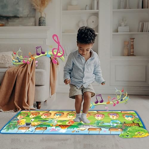 ZNikoyidy Baby Musical Mats Musical Toys Child Floor Piano Keyboard Mat Touch Playmat Animal Blanket Toys for Boys Girls Kids Gifts