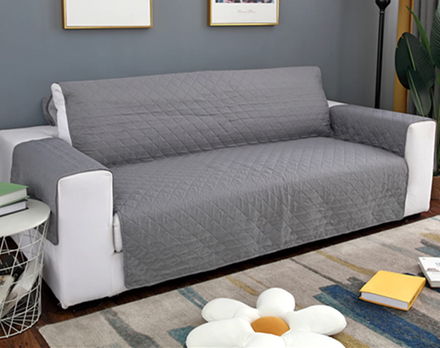 Housse de canapé matelassée pour rénover un fauteuil usé taille S