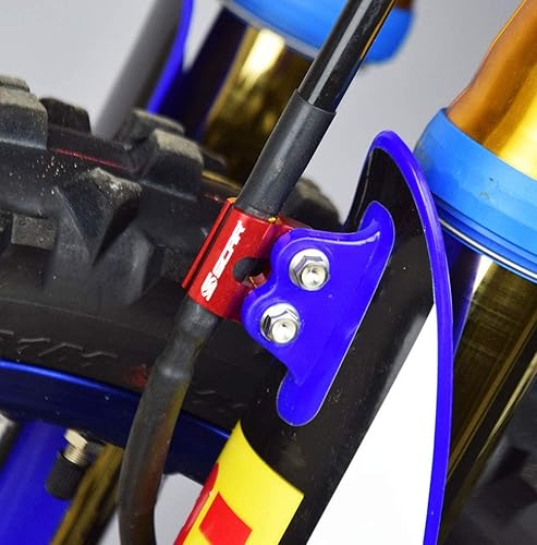 Miniatura 2 de SCAR Abrazadera de línea de freno compatible con KAWASAKI KX KXF KLX 65 80 85 100 125 250 450 89-26 SUZUKI RM RMZ DRZ 04-26, rojo