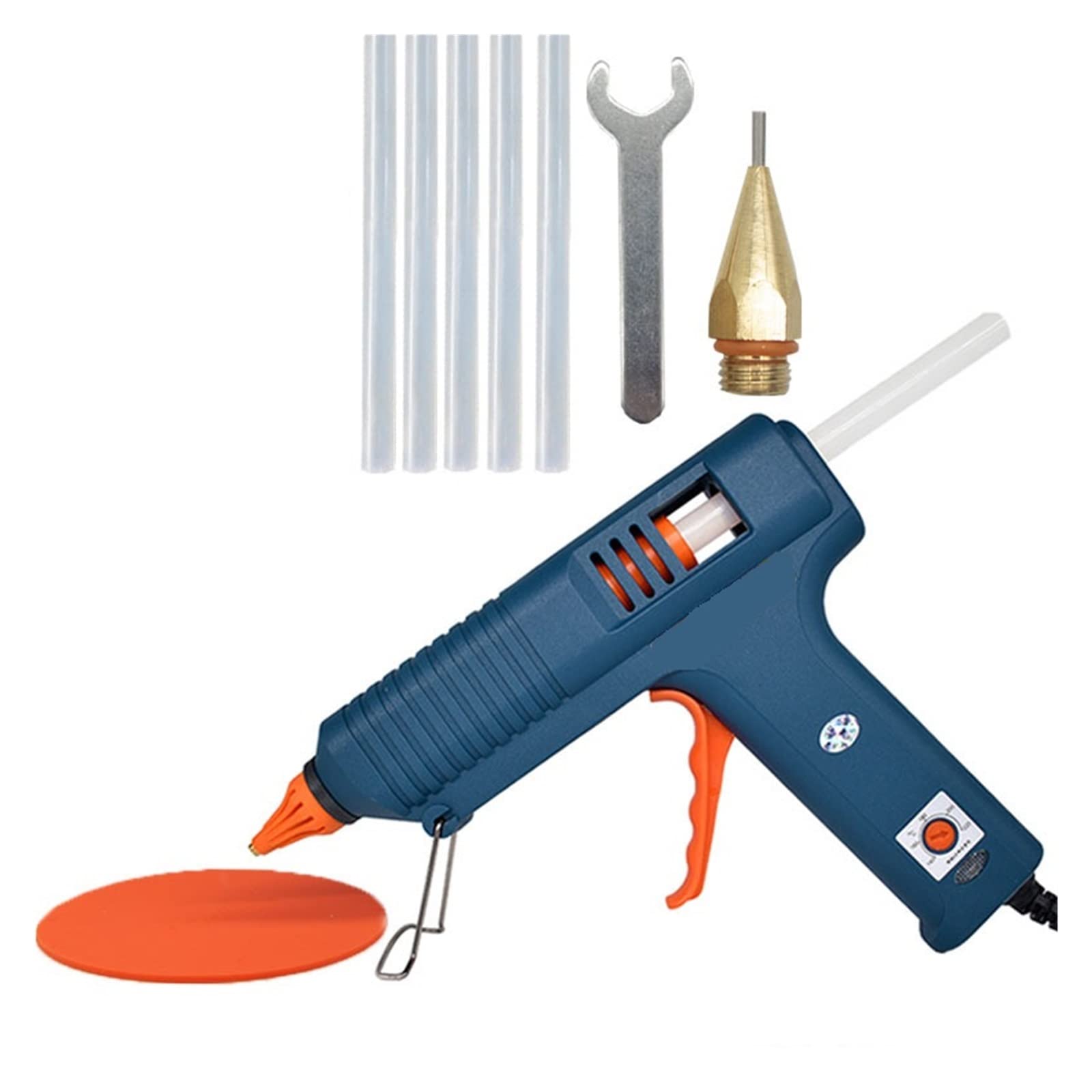 Yfdgd Set B 150W Hot Melt Glue Gun Adjustable Temperature Nozzle 11Mm Sticks Professional Indusrial Adhesive Quick Reliable Flow Bonding(Set B)