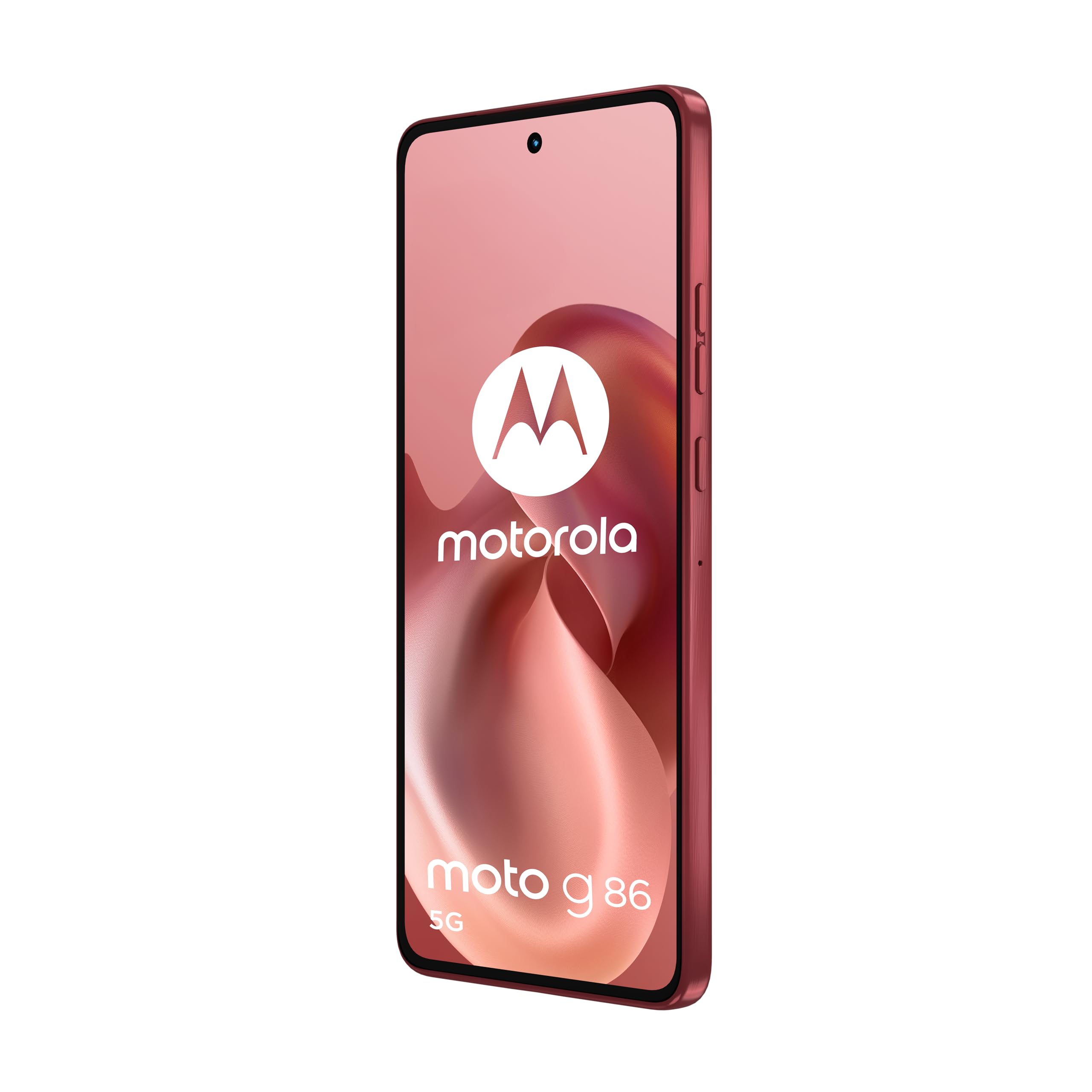 Moto g 86 8, 256 GB, odblokowany smartfon, ekran 6,67", aparat 50 MP, bateria 5200 mAh, chryzantema (czerwony), etui ochronne i kabel USB C w zestawie