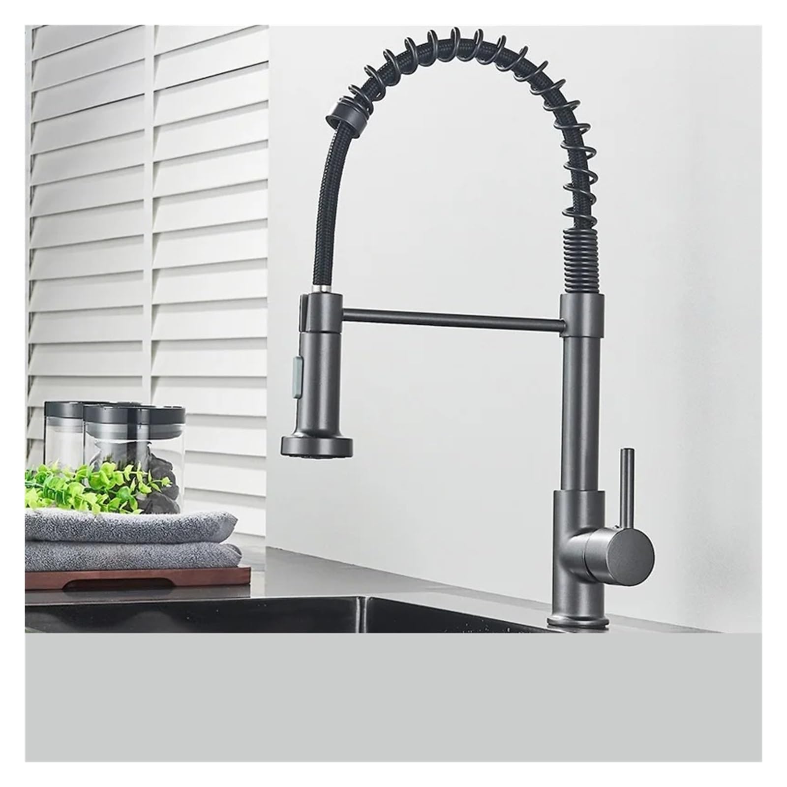 Grifo mezclador de cocina con boquilla giratoria 360 y control preciso de agua fría y caliente