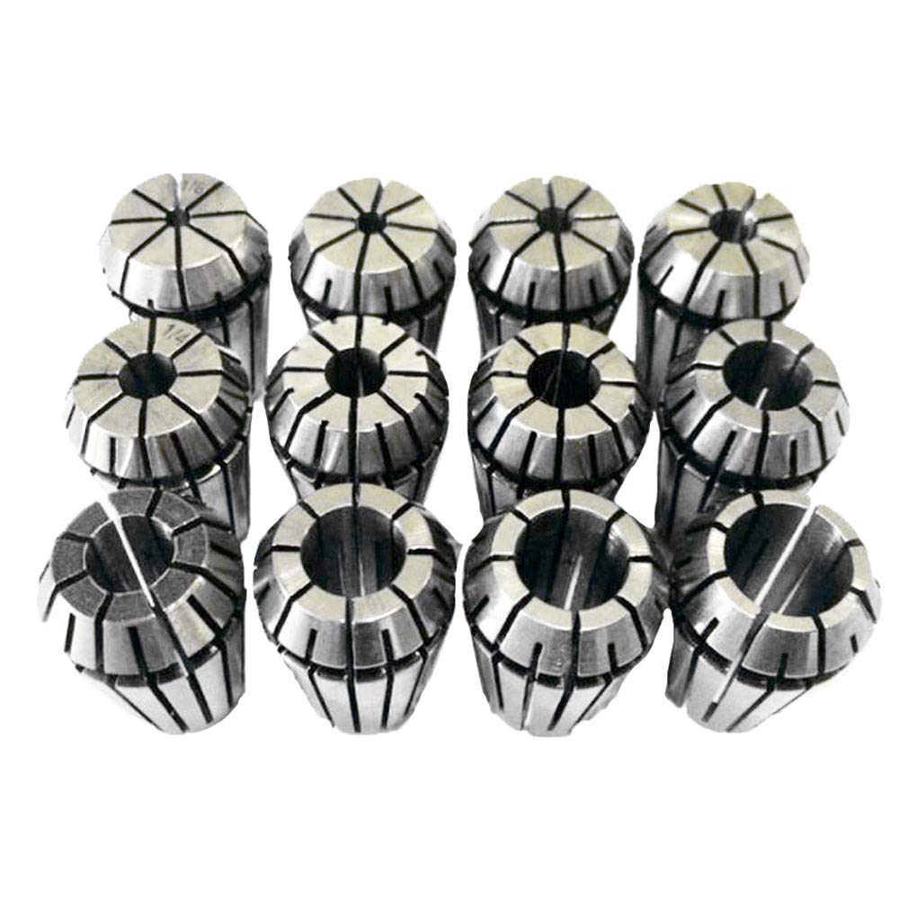 SOHNVWTGD 12 PCS 1/8"-1/2" ER-20 Collets Set for CNC Engraving Machine and milling Lathe Tool