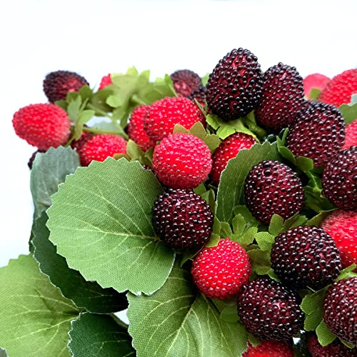 M2Cbridge 4Pcs Artificial Raspberry Red Berry Strawberry Faux Fruit Blackberry Props Table Decoration thumb #3