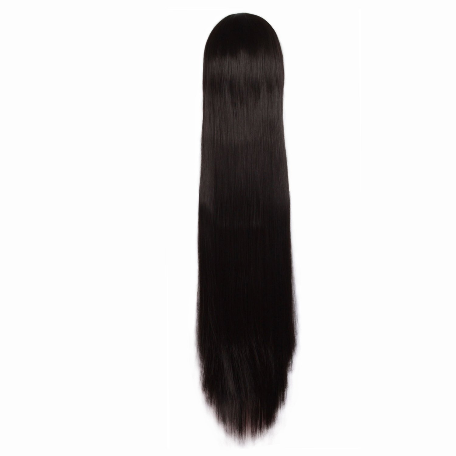 MapofBeauty 40 Inch 100 cm Black Long Straight Cosplay Costume Wig Fashion Party Wig