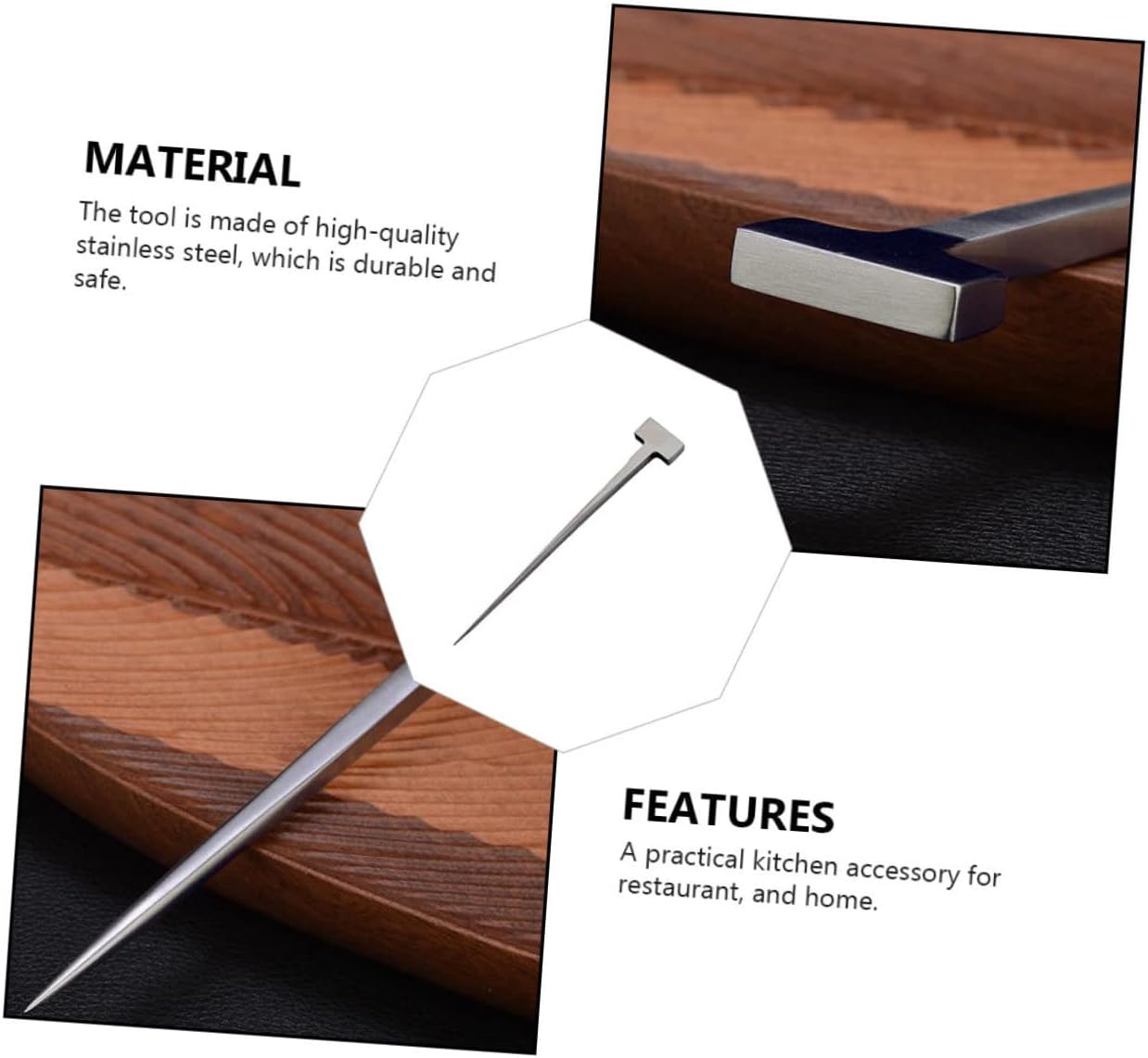 3pcs Shaped EEL Nail Premium Stainless Steel Killing Tool for Preparation Kitchen Gadget Smooth for Effortless Cleaning Deformation Resistant