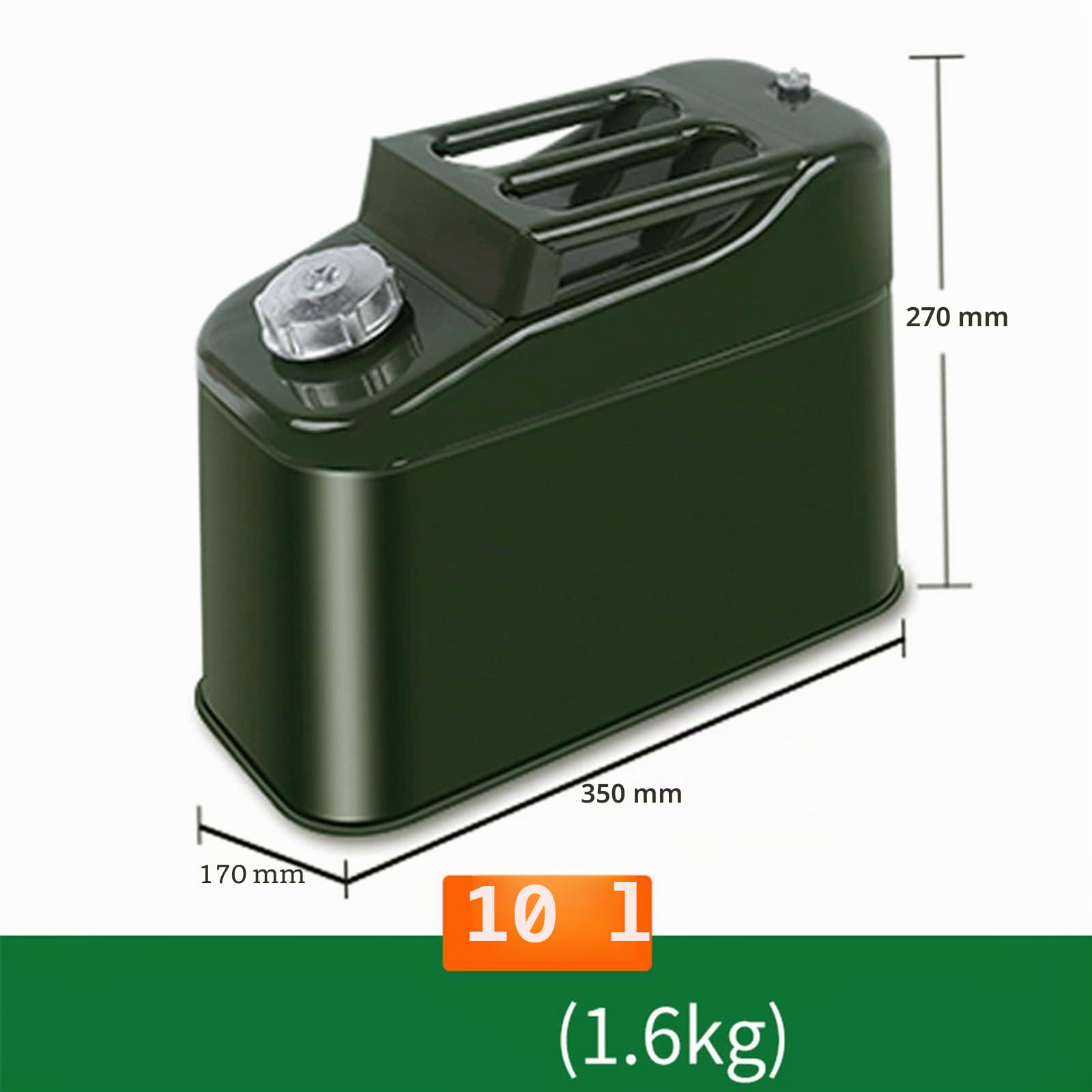 10l, 20l, 25l, 30l, 35l,40l, 50l, 60l Benzinkanister Metall Verdicktem, Tragbarer Kraftstoff Kanister, Transport/lagerung/Reisen/Camping/benzindiesel,10L