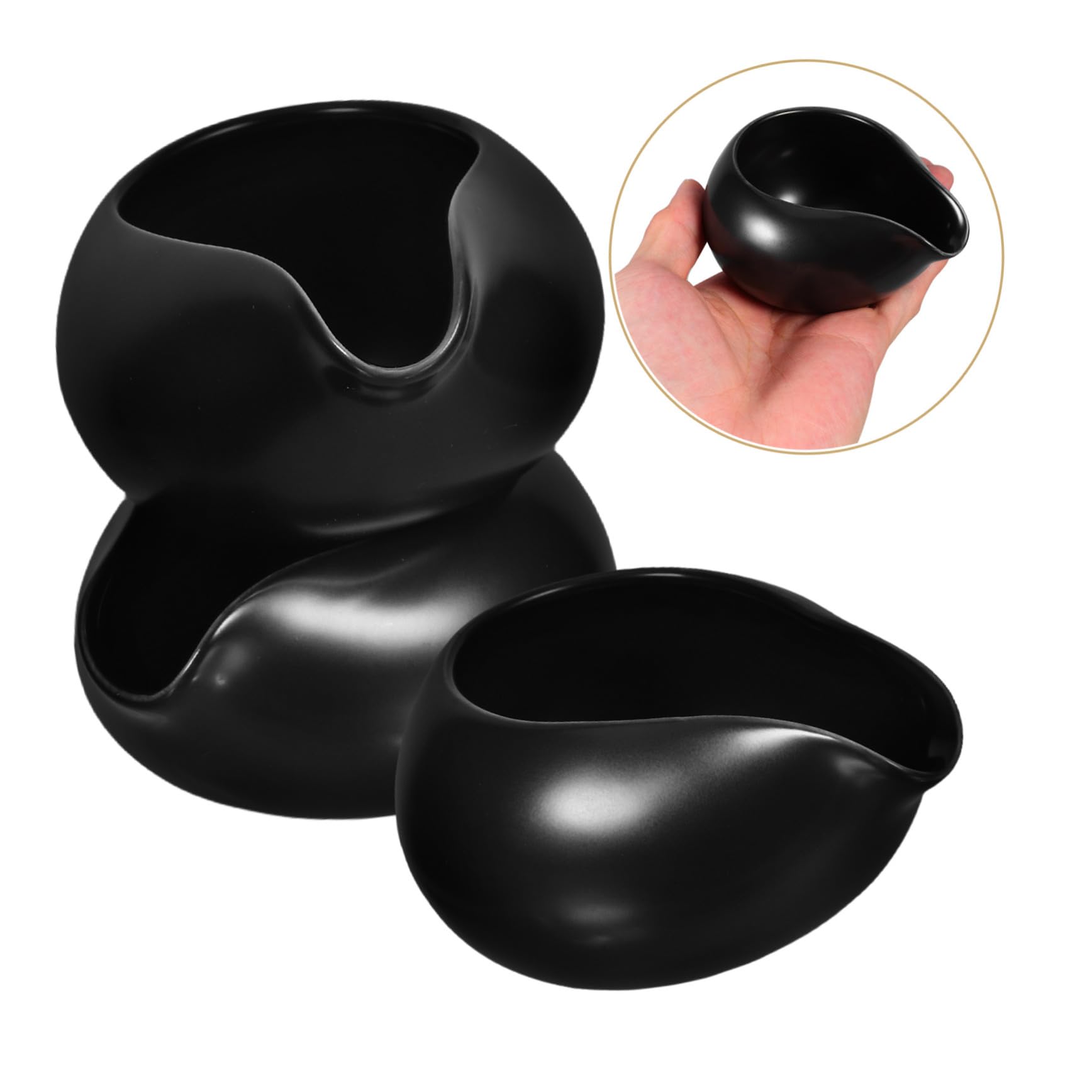 Keramik Milchkännchen im Vintage Nordic Design 3 Stück mit Verschleißfestem Boden Schwarzes Milchspender für Familien und Outdoor Grillen